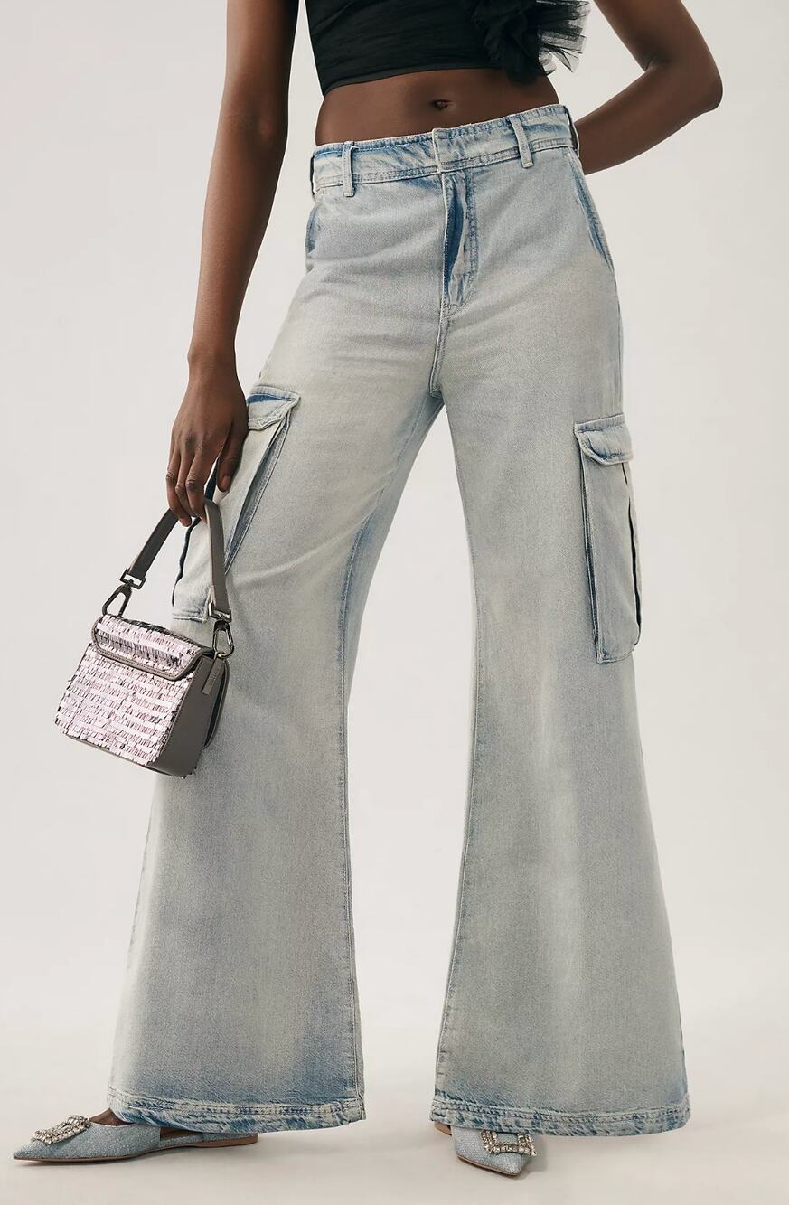 PILCRO Wide Leg Cargo Jeans Size 29
